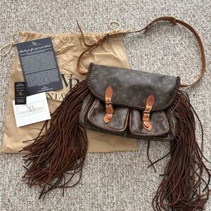 VINTAGE BOHO BAGS | Louis Vuitton Leather Fringe Satchel